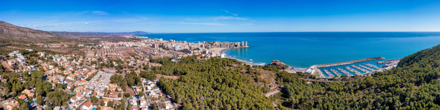 Mediterranean Panorama: Oropesa del Mar, City in Valencia Community, Spain
