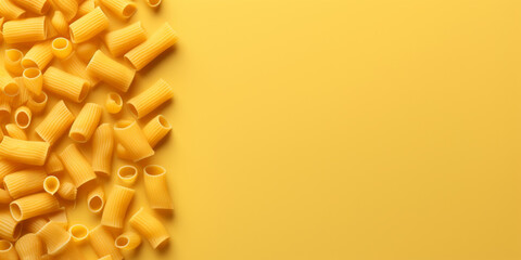 Pasta on a Bright Yellow Background Creating a Monochromatic Food Theme