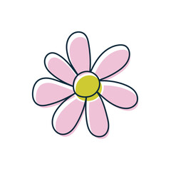Flower icon. Colored contour linear silhouette. Editable strokes. Front view. Vector simple flat graphic hand drawn illustration. Isolated object on a white background. Isolate.