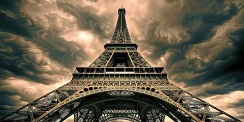 Schilderijen op glas Eiffel Tower in Paris, France  © Brian