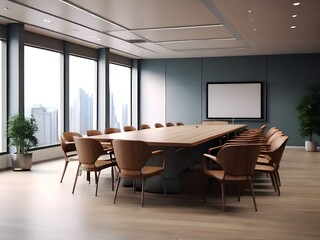 Fototapeta premium Business Excellence: The Role of Aesthetic and Functionality in Meeting Spaces, generative AI