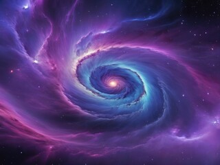 Abstract Galactic Harmony: Iridescent Sci-Fi Waves Illuminate Cosmic Horizons