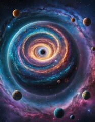 Celestial Symphony: Iridescent Sci-Fi Spacescape Unveils Cosmic magic