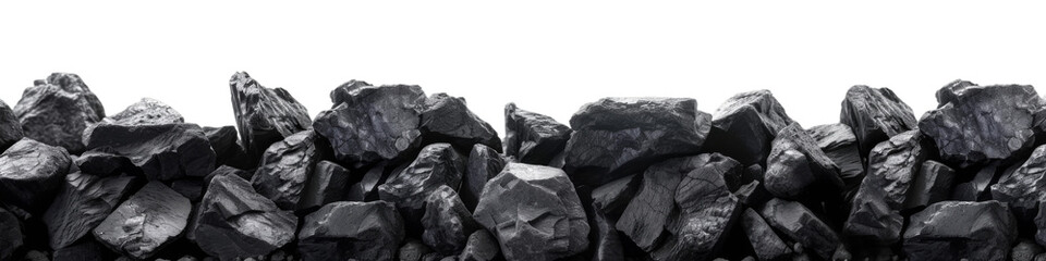 Black Coal Pile with Textured Surface, Symbolizing Energy and Industrial Power - obrazy, fototapety, plakaty