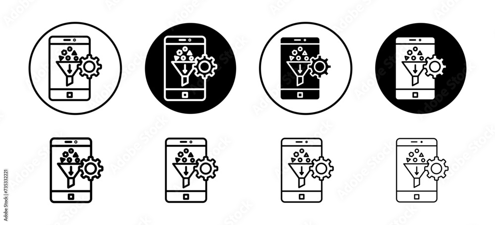 Poster content curation vector icon set collection. content curation outline flat icon.