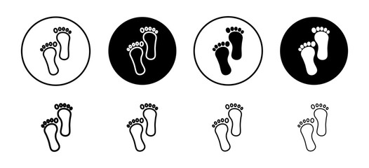 Footprint vector icon set collection. Footprint Outline flat Icon.