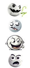 Obraz premium Smileys, Angry Happy Discussed faces