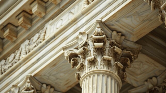 Pillars of Justice. Columns at the U.S. Supreme Court, Symbolizing Stability and the Rule of Law.