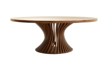 Detail wooden coffee table isolated on transparent background