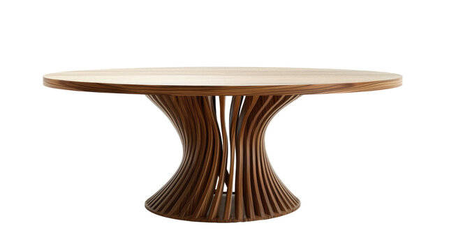 Detail wooden coffee table isolated on transparent background