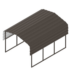3D rendering illustration of a carport