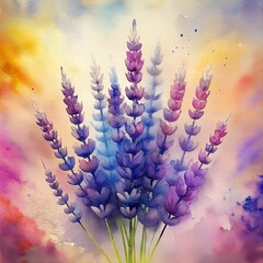 Watercolor illustration of lavender