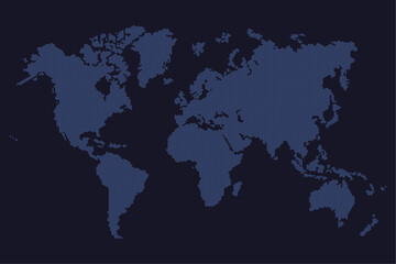 Fototapeta na wymiar Hexagonal World map. Continents and oceans, africa, antarctic, asia, europe, america, australia. detailed map silhouette illustration 