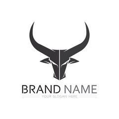 bull and cow logo design icon vector horn animals