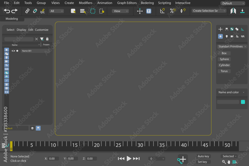 Poster Graphic editor interface background. An editing and drawing toolbar for creating and composing videos and pictures in vector based design application