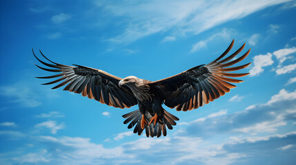Majestic Bird Soaring Effortlessly Into The Azure Sky: A Stunning Depiction of Avian Freedom and Beauty