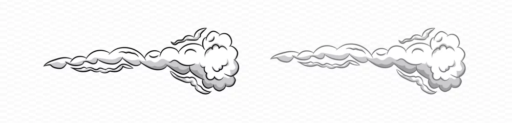 Poster Smoke cartoon vector wind puff . Comic smoke speed puff © Богдан Скрипник