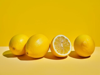 Limones sobre fondo amarillo
