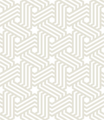 Vector seamless pattern. Modern stylish texture. Repeating geometric tiles. Linear grid with simple weaved types.