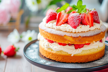 A delicious birthday cake covered in white frosting and multicolored sprinkles
