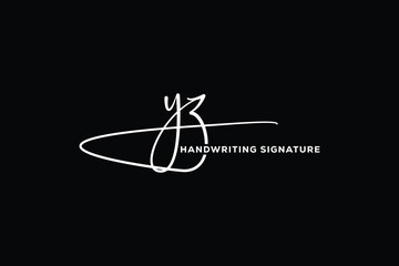 YZ initials Handwriting signature logo. YZ Hand drawn Calligraphy lettering Vector.  YZ letter real estate, beauty, photography letter logo design.