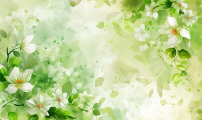 Blooming Bliss. Watercolor Greenery & Floral Backgrounds for Invitations, Greeting Cards, and Weddings.