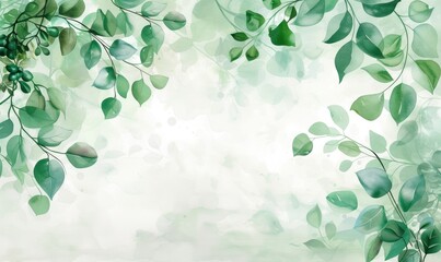 Fototapeta na wymiar Blooming Bliss. Watercolor Greenery & Floral Backgrounds for Invitations, Greeting Cards, and Weddings.
