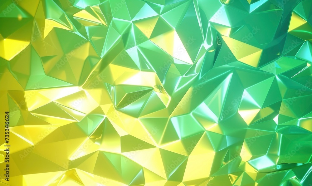 Poster light yellow and light green abstract trianglify gradient art background