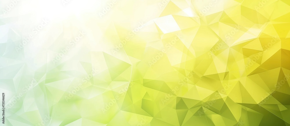 Poster light yellow and light green abstract trianglify gradient art background