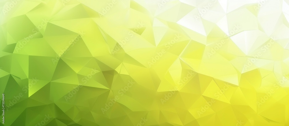 Poster light yellow and light green abstract trianglify gradient art background