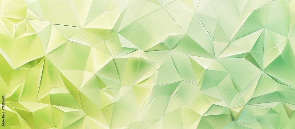 Poster light yellow and light green abstract trianglify gradient art background