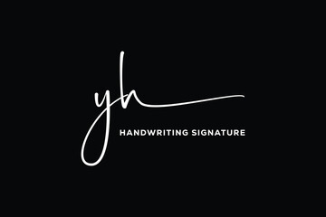 YH initials Handwriting signature logo. YH Hand drawn Calligraphy lettering Vector.  YH letter real estate, beauty, photography letter logo design.