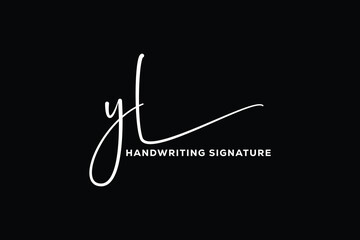 YL initials Handwriting signature logo. YL Hand drawn Calligraphy lettering Vector.  YL letter real estate, beauty, photography letter logo design.