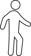 People pictogram icon. People in motion active lifestyle black line vector isolated on transparent background. Man or woman Basic Posture People Sitting Standing Sign Symbol.