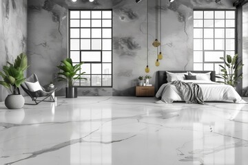 Luxury bedroom apartment design.