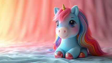 Fototapeta premium unicorn toy close up. Generative AI