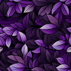 Close up macro photography of beautiful purple flower petals and green leaves in natural setting