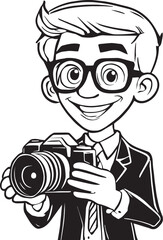 Cartoon Man Photographer with a Camera Illustration