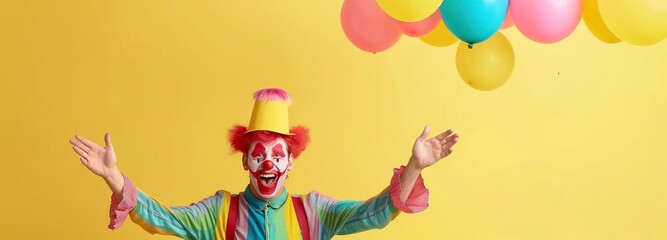 Circus performer funny clown April Fools Day.