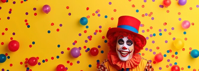 Circus performer funny clown April Fools Day.