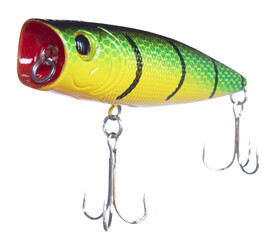 Big arficial topwater fishing bait with two treble hooks