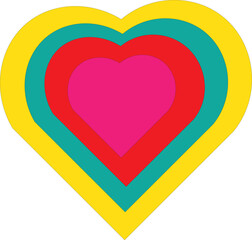 heart shaped rainbow colored