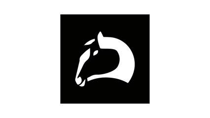 silhouette of a horse black and white