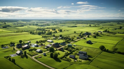 Naklejka premium landscape farm from above