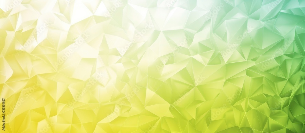 Poster light yellow and light green abstract trianglify gradient art background