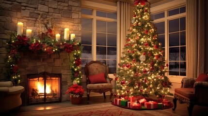 Fototapeta na wymiar decoration holiday tree lights