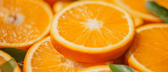 Fatias de fruta laranja fresca close-up como plano de fundo