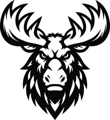 Fototapeta premium moose head, animal illustration