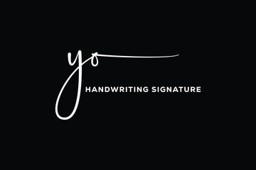 YO initials Handwriting signature logo. YO Hand drawn Calligraphy lettering Vector.  YO letter real estate, beauty, photography letter logo design.