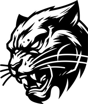 recommend clip art: panther head, animal illustration